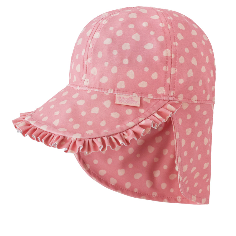  baby girls swim flap hat in pink spots|pink-spots