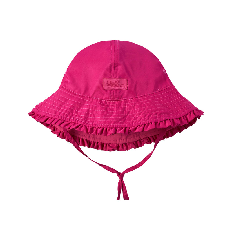 UV Skinz's bubblegum hot pink baby girl's reversible sun hat|bubblegum-hot-pink