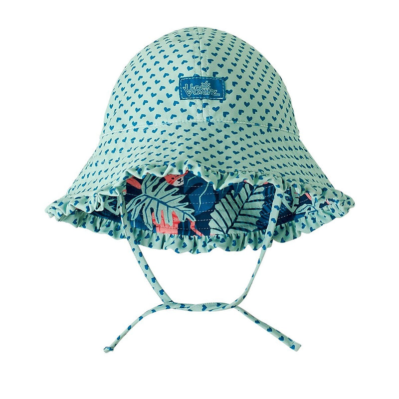 Reversed View of the Baby Girl's Reversible Sun Hat in Jungle Tiger|jungle-tiger