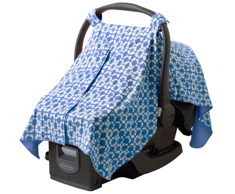 Sun protective car seat cover for babies|tie-dyed-blues
