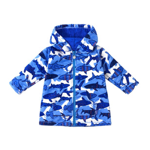 Baby boy's hooded terry beach cover-up|sharks