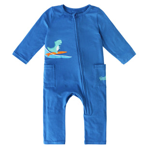 Boys' UPF 50+ One-Piece in Cowabunga Dino|cowabunga-dino