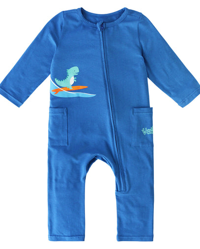 Boys' UPF 50+ One-Piece in Cowabunga Dino|cowabunga-dino