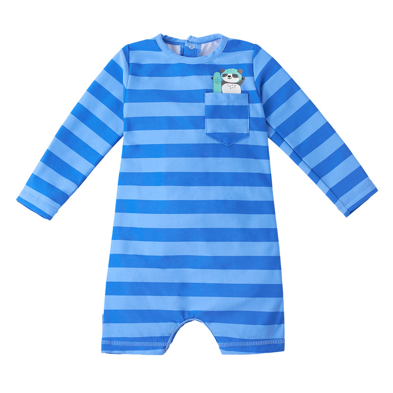 Baby boy's onesie in panda rugby stripe|panda-rugby-stripe