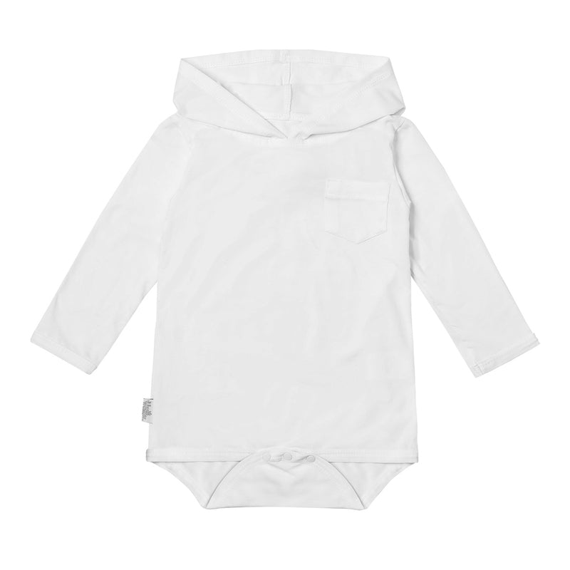 Baby Boy's Hooded Sunzie in White|white
