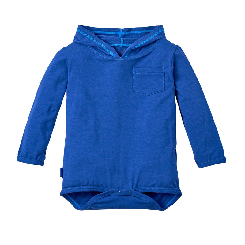 Baby Boy's Hooded Sunzie in Navy Blue|navy-blue