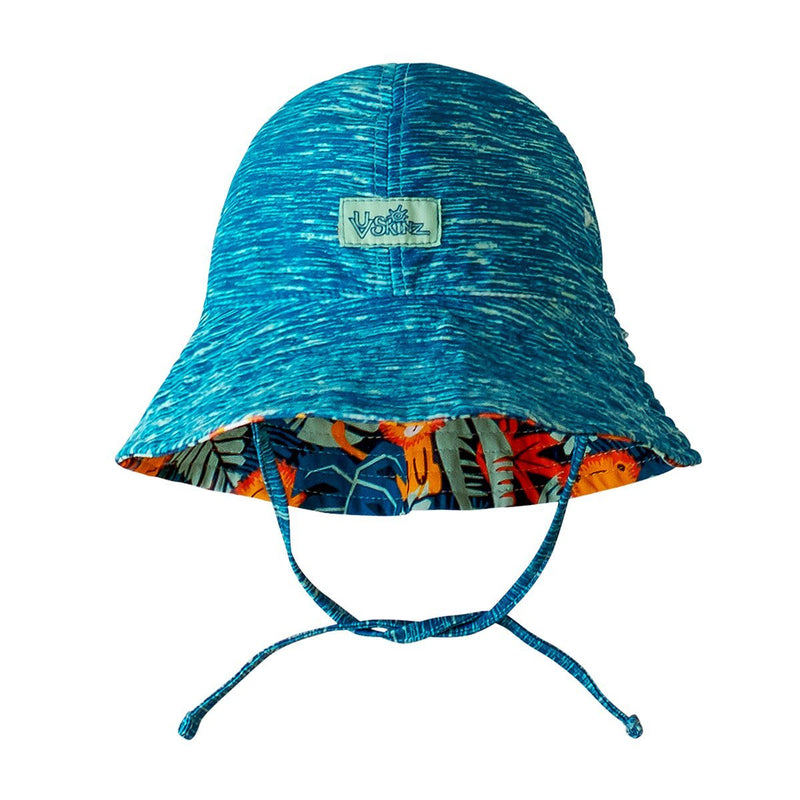 Baby Boy's Reversible Sun Hat in Jungle Lion - Reverse View|jungle-lion