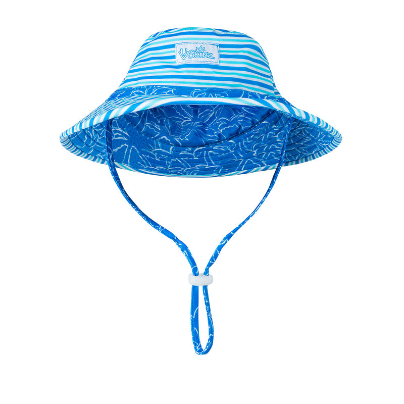 Front of baby boy's swim hat in royal palm tree|royal-palm-tree