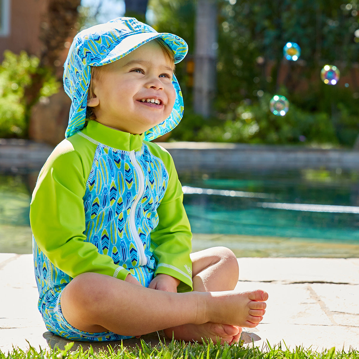 Baby Boy's Swim Hat with Neck Flap | Certified UPF 50+ – UV Skinz®
