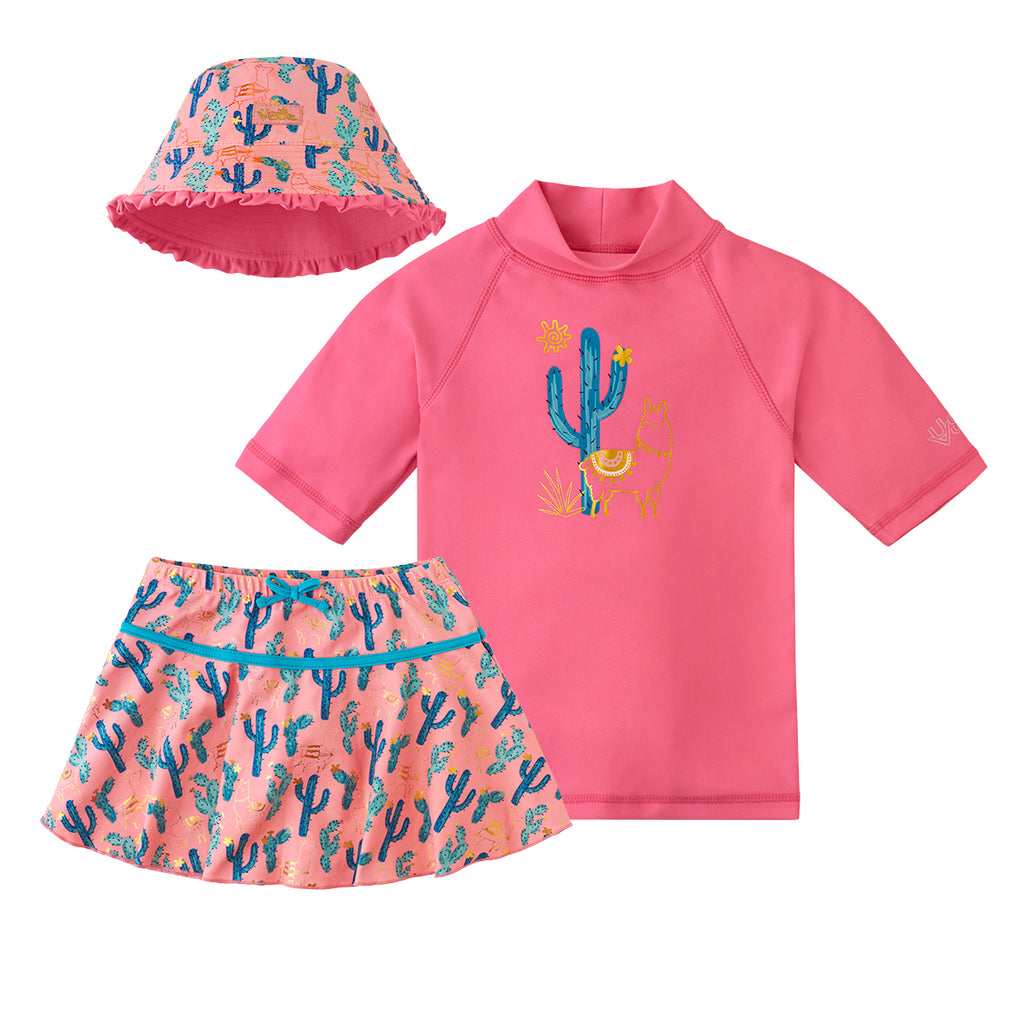 girls matching swimwear set in desert llama|desert-llama