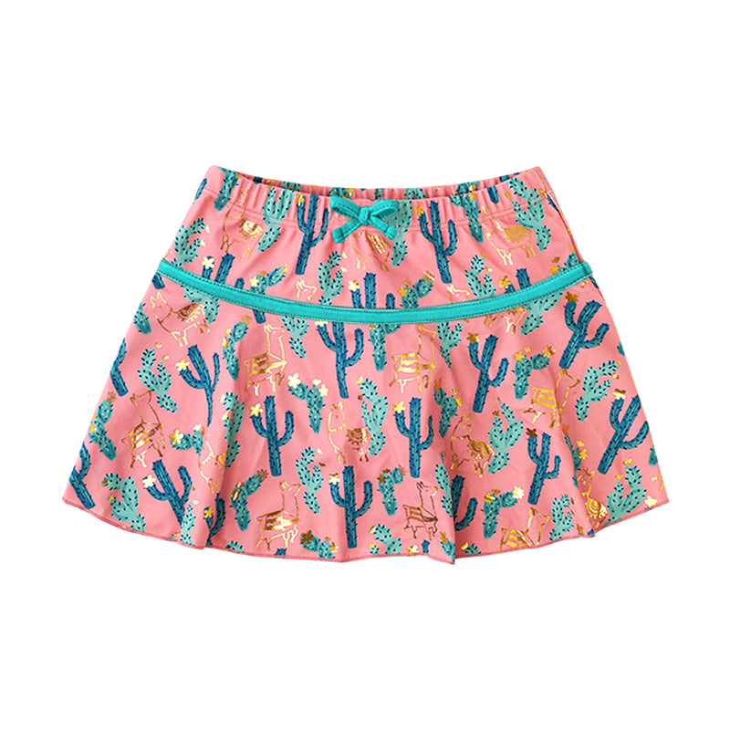 girl's swim skirt in desert llama|desert-llama