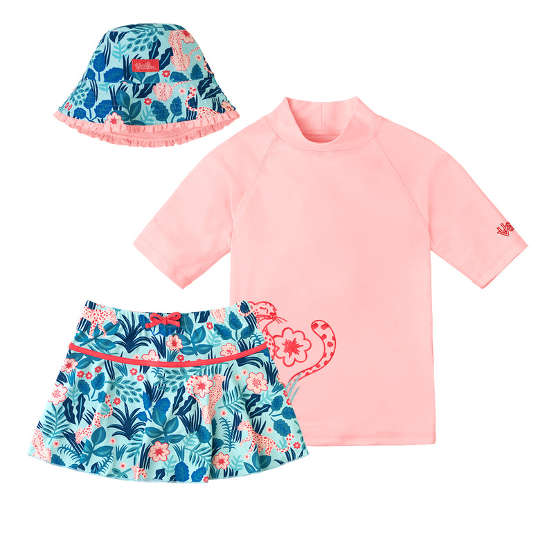 girls matching swimwear set in jungle leopard|jungle-leopard