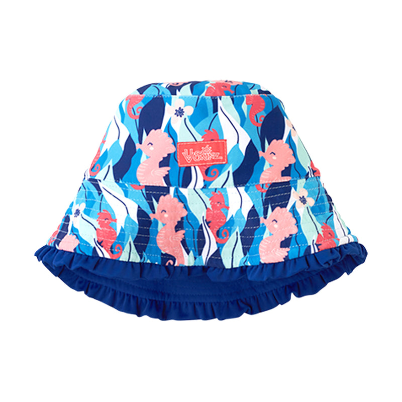 girl's bucket hat in seahorse kelp|seahorse-kelp