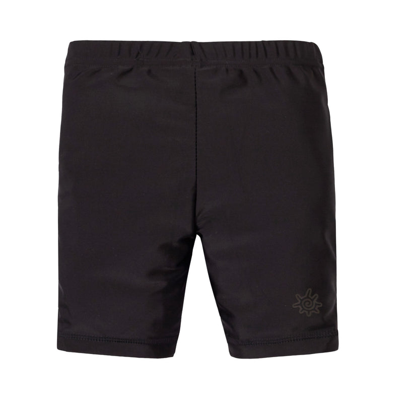 Back of the girl's swim shorts in black|black