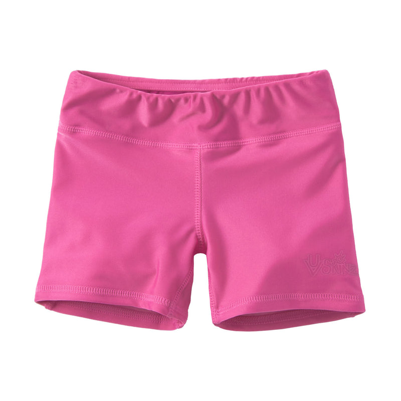 girl's swim shorts in bubblegum|bubblegum