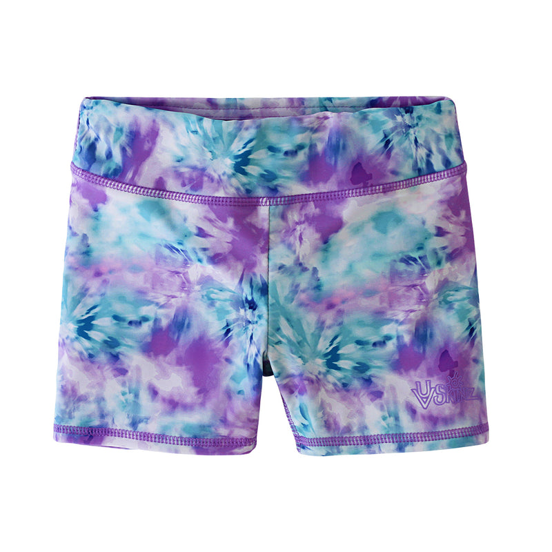 girl's swim shorts in lilac tie dye|lilac-tie-dye