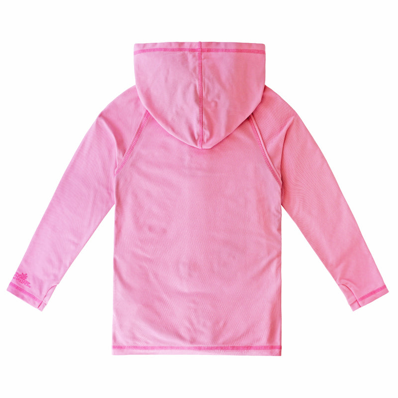 Back of the Girl's Zip-Up Hoodie in Light Pink|light-pink