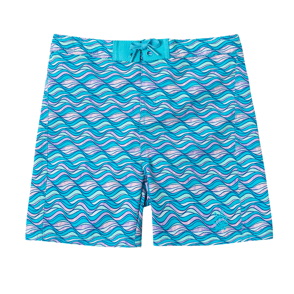 Girl's Board Shorts in Aqua Waves|aqua-waves