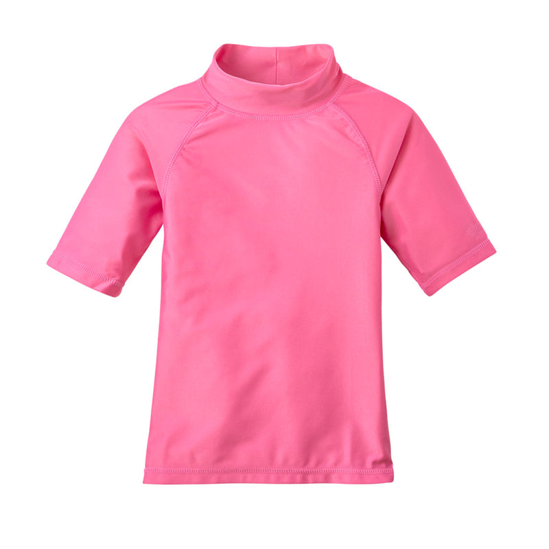 Kid's short sleeve swim shirt in bubblegum|bubblegum