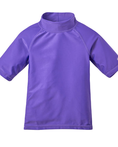 Kid's short sleeve swim shirt in purple|purple