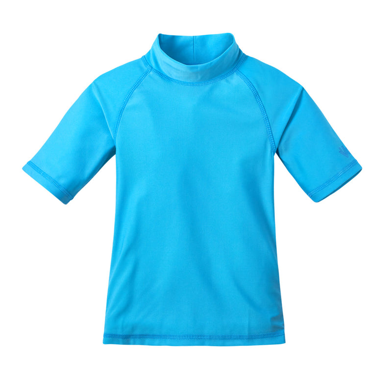 Kid's short sleeve swim shirt in aqua|aqua