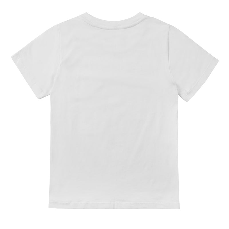 Back of the girl's UPF t-shirt in white|white