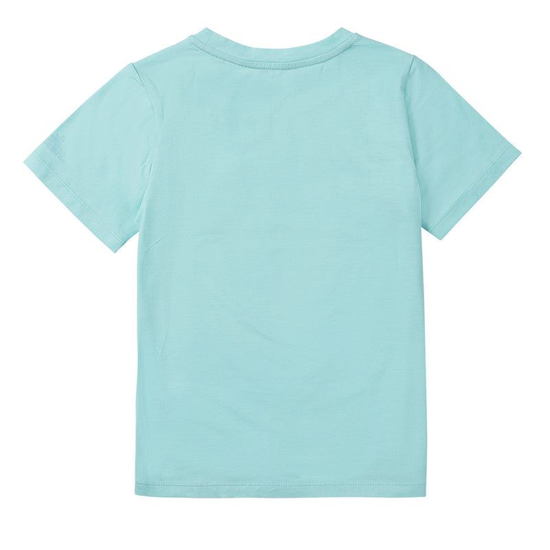 back of the girl's UPF t-shirt in beach glass|beach-glass