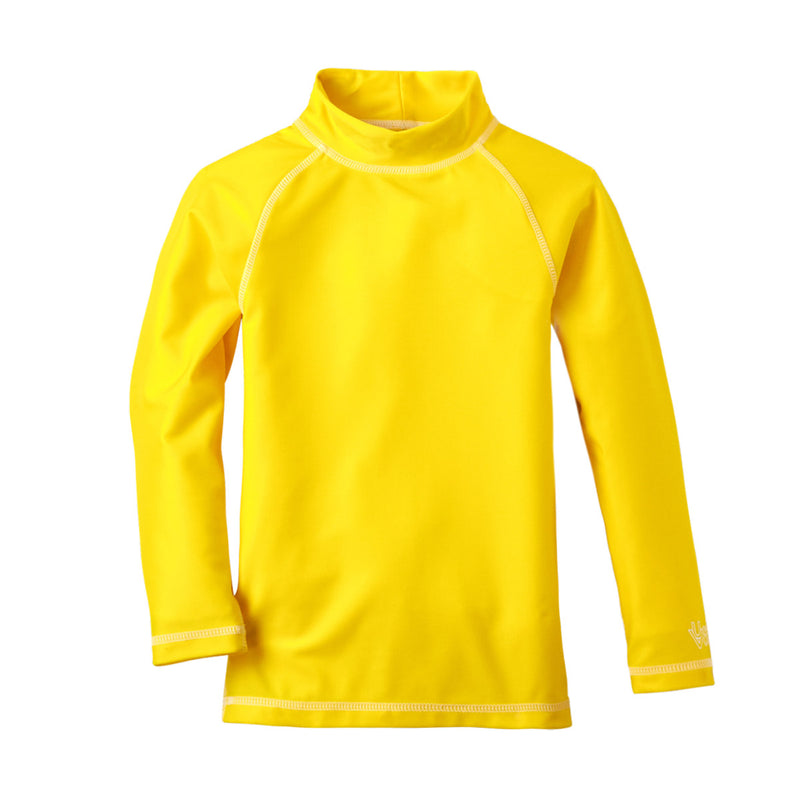 Kid's long sleeve swim shirt in cyber yellow|cyber-yellow