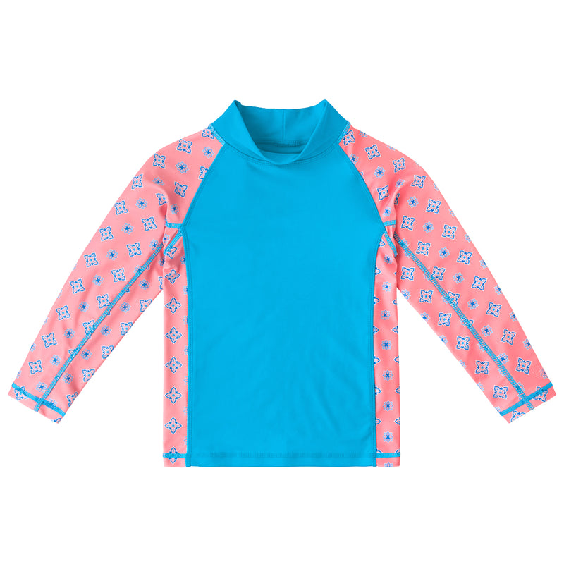 girl's long sleeve UPF swim shirt in hawaiian ocean mini medallion|hawaiian-ocean-mini-medallion