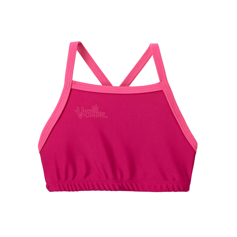 girls bikini top in hot pink bubblegum|hot-pink-bubblegum