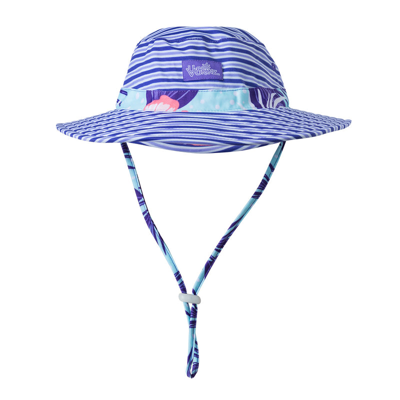 girls swim hat in hibiscus floral stripe|hibiscus-floral-stripe