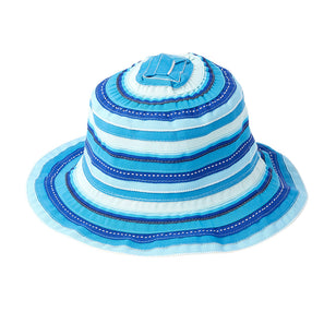 girls rainbow ribbon bucket hat in aqua|aqua