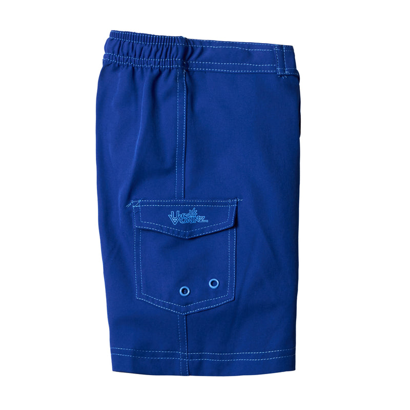 Pocket View of the Boy's Classic Board Shorts in Navy|navy