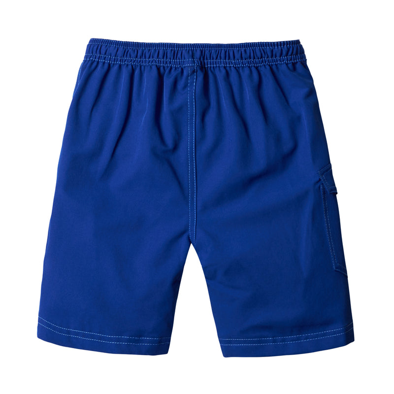 Back View of the Boy's Classic Board Shorts in Navy|navy