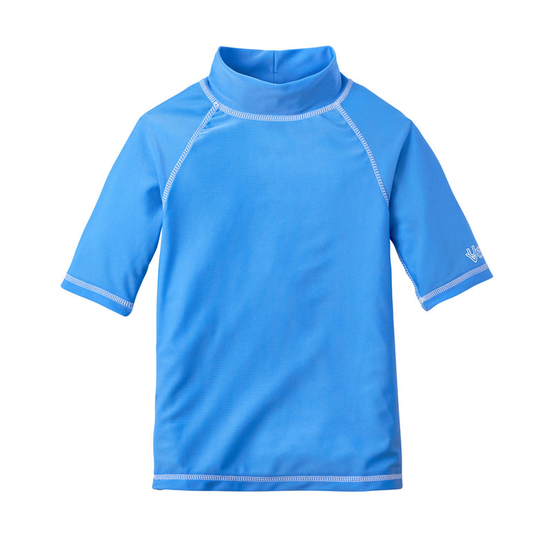 Kid's short sleeve swim shirt in ocean blue|ocean-blue