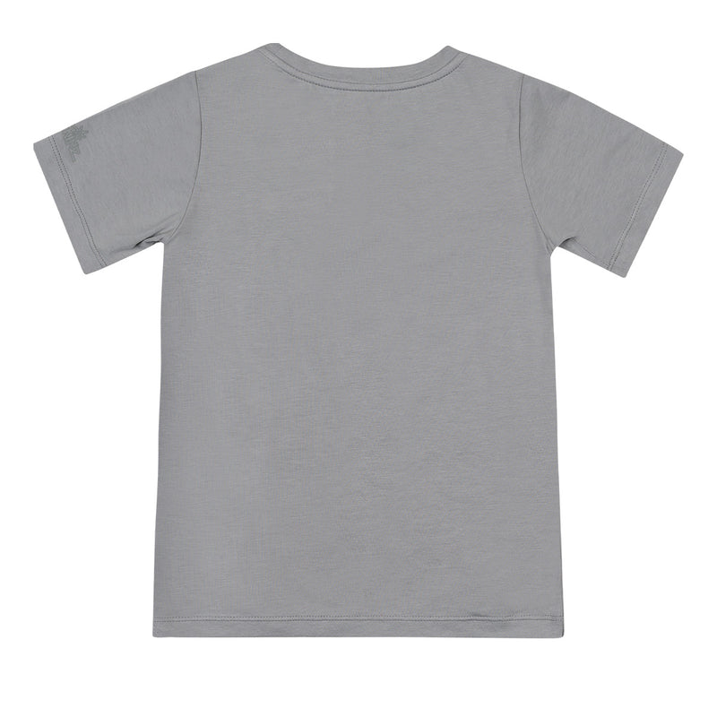 Back of the Boy's Everyday UPF Tee in Grey|grey
