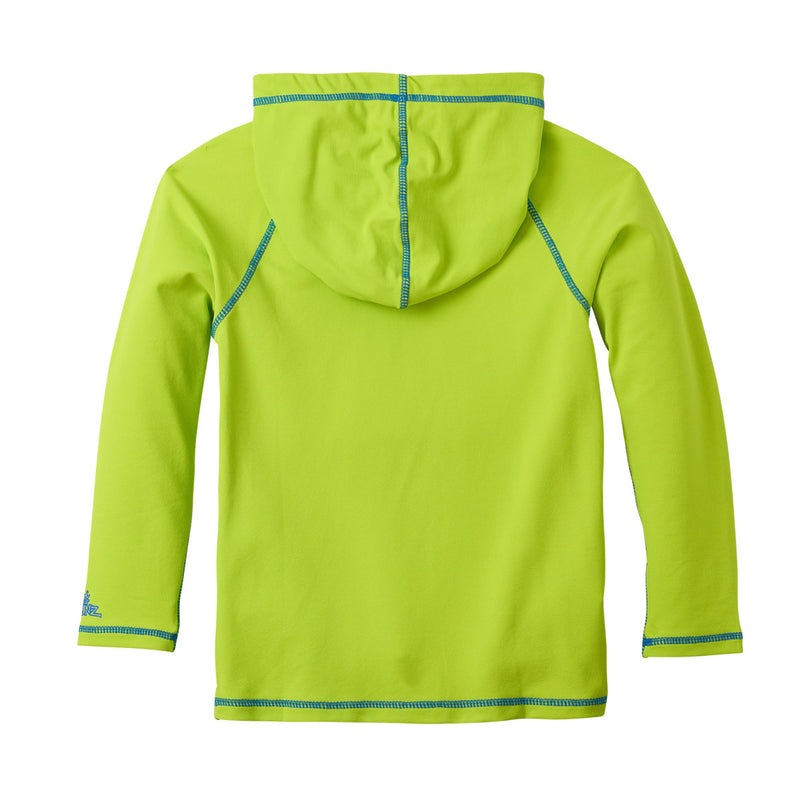 back of the boy's pullover hoodie in lime punch|lime-punch