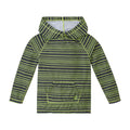 Boy's UPF pullover hoodie in electric stripe green|electric-green-stripe