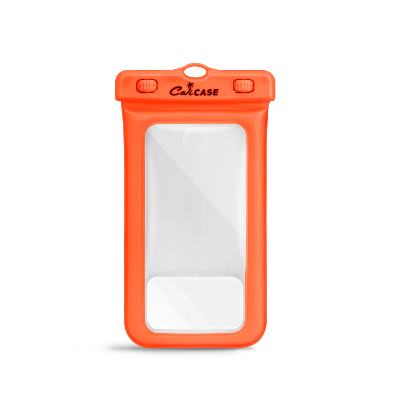 waterproof floating phone case in orange|orange
