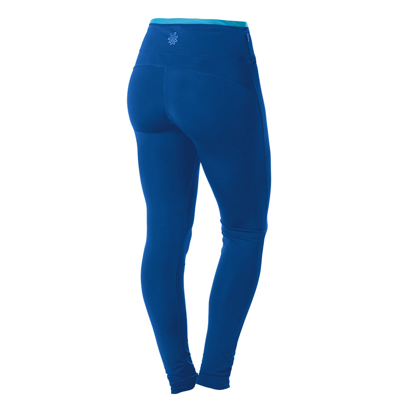 Back of the Women's Active Sport Swim Tights in Navy Blue|navy-blue