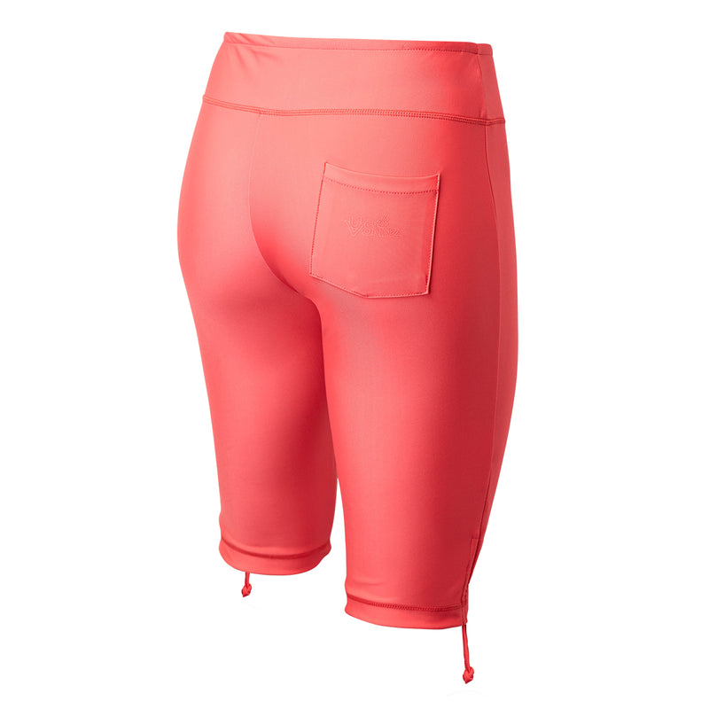 Back View of the Women's Active Swim Jammerz in Coral|coral