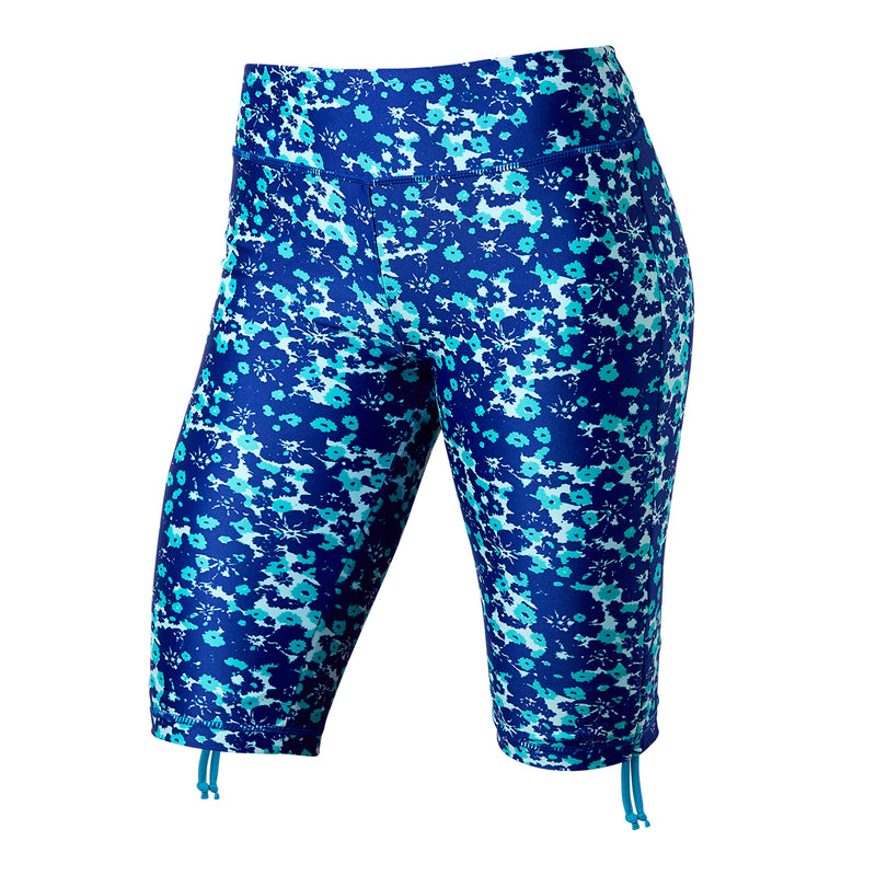 Women's Active Swim Jammerz in Navy Blue Floral|navy-blue-floral