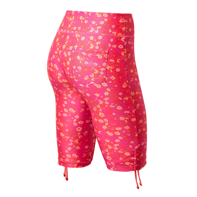 Back of the Women's Active Swim Jammerz in Hot Pink Floral|hot-pink-floral