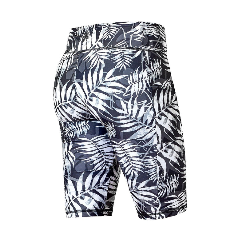 Back of the Women's Active Swim Jammerz in Black Palms|black-palms