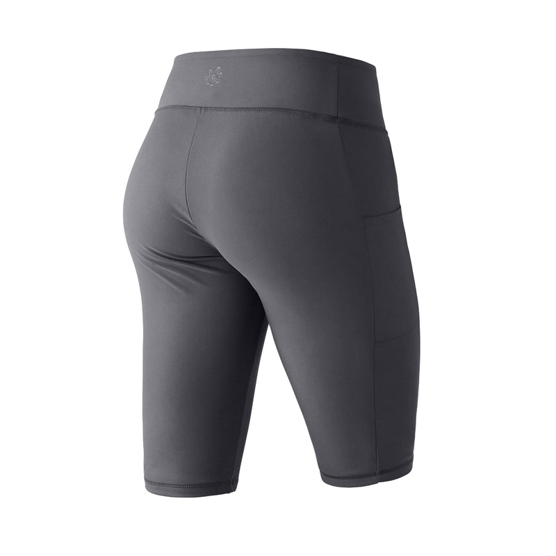 back of women's active swim jammerz in charcoal|charcoal