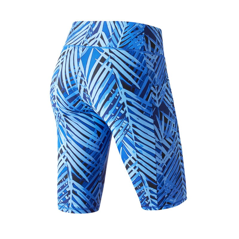 Back View of the Women's Active Swim Jammerz in Midnight Palm|midnight-palm