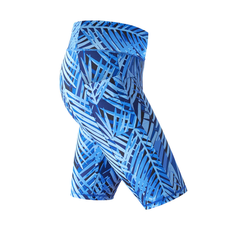 Side View of the Women's Active Swim Jammerz in Midnight Palm|midnight-palm