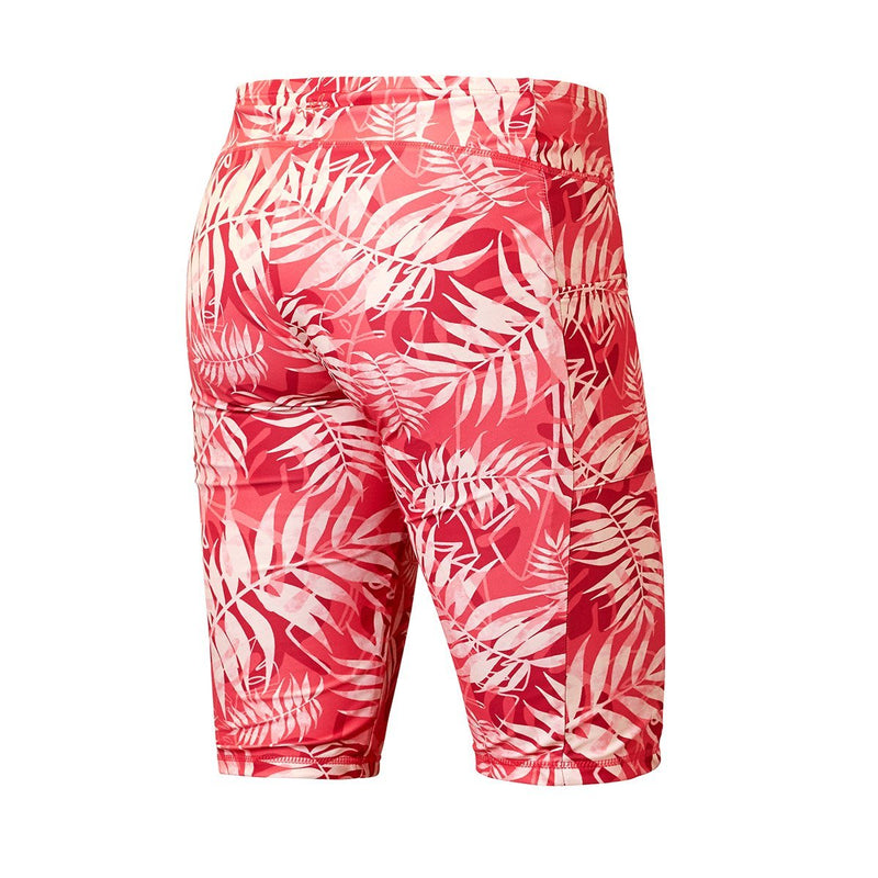 Back View of the Women's Active Swim Jammerz in Strawberry Palms|strawberry-palms