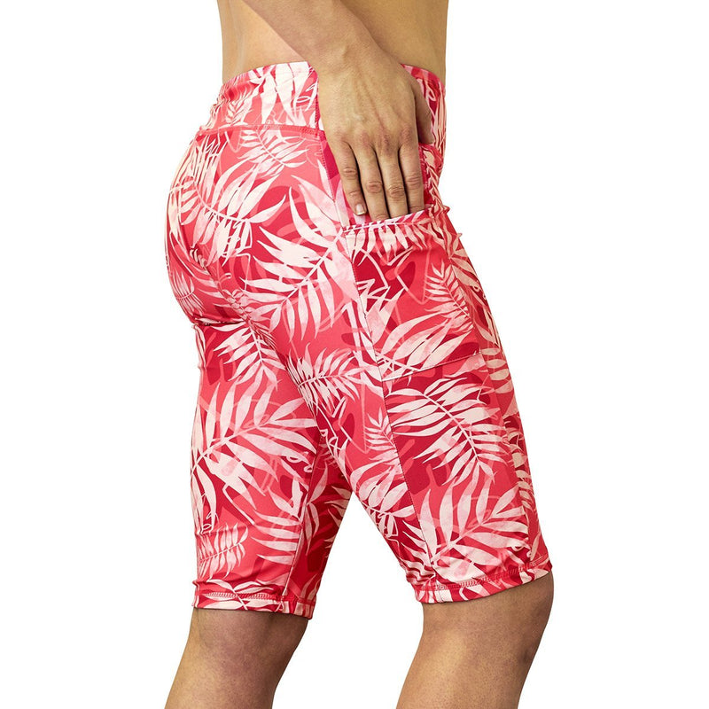 Side View of the Women's Active Swim Jammerz in Strawberry Palms|strawberry-palms