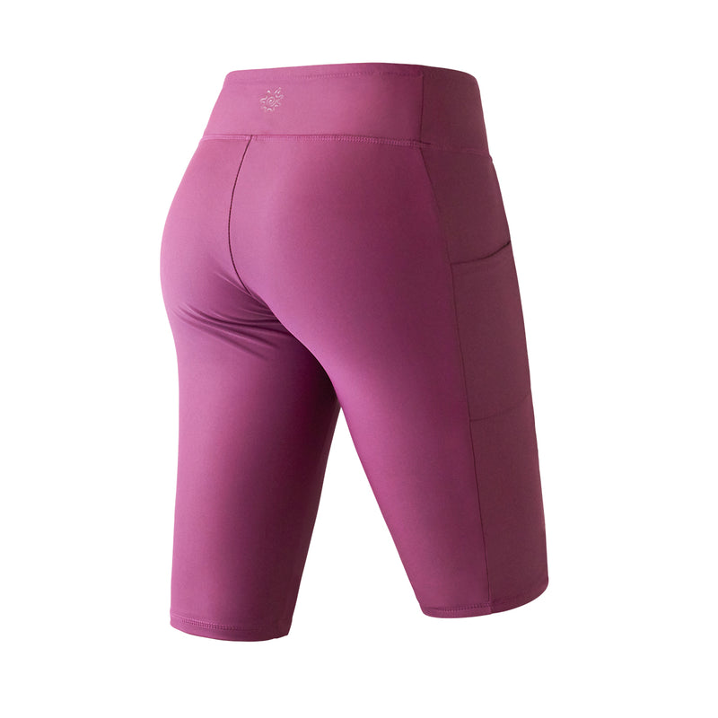 Back View of the Women's Active Swim Jammerz in Wine|wine